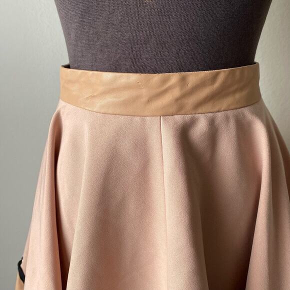 Cameo S leather flare mini‎ skirt NWOT - Picture 2 of 7